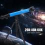 Bindpo Astronomical Telescope,Kids Educational Gift Toy Monocular Space Astronomical Telescope with Stretchable Tripod 20X 40X 60X Eyepiece Magnification for Beginners/Children(Blue)