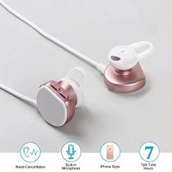 Rose Gold Bluetooth Headphones,Bluetooth Headset Noise Cancelling,Wireless Earbuds, IPX 6 Sweatproof,Compatiable for iPhone