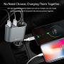 Car Charger Adapter, 60W Cigarette Lighter Socket Splitter, Dual USB Quick Charge 3.0 and 2.4A USB, Voltage Display for iPhone,iPad,Smart Phone,Andriod,Samsung,Dash Cam,GPS (12V-24V)