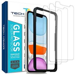 Tech Armor Ballistic Glass Screen Protector for Apple iPhone 11 / iPhone Xr - Case-Friendly Tempered Glass [3-Pack], Haptic Touch Accurate Designed for New 2019 Apple iPhone 11