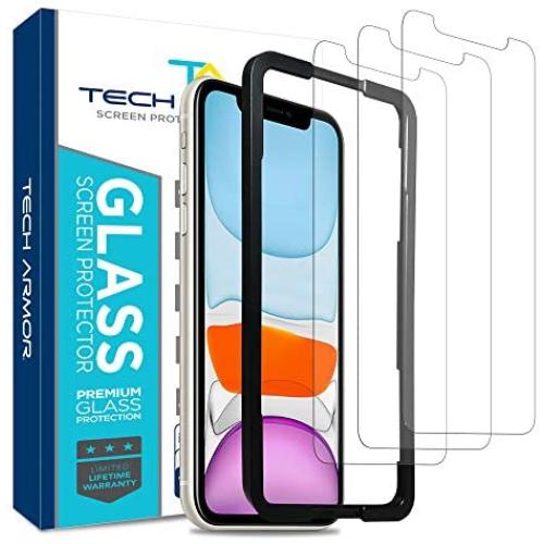 Tech Armor Ballistic Glass Screen Protector for Apple iPhone 11 / iPhone Xr - Case-Friendly Tempered Glass [3-Pack], Haptic Touch Accurate Designed for New 2019 Apple iPhone 11