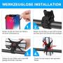 Bike & Motorcycle Phone Holder, 360°Rotation Detachable Universal Bike Phone Mount Silicone Adjustable Motorcycle Bicycle Phone Mount, for 4.5"-7.0" Smart Phones iPhone 11 Pro Max/X/XS (Black)