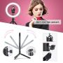 Samuyang 10" Selfie Ring Light with Tripod Stand & Phone Holder,Mini Desktop LED Portable Dimmible Makeup Ringlight for Photography, Pictures,Live Stream, YouTube Video, Shooting,TikTok
