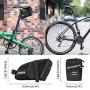 WIOR Strap-on Bike Saddle Bag, 1.5L Waterproof Bike Under Seat Bag with Zipper & Reflective Stripes, Mountain Road Bikes Bicycle Pouch Under Seat for Outdoor Riding Cycling Accessories (Black)