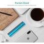 Lipstick Battery Charger 3350mAh Xcentz, Mini Portable Charger Compact External Battery Premium Aluminum with Flashlight Pocket Power Bank Phone Charger for iPhone Samsung Android Smartphone(Blue)