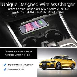 CarQiWireless Wireless Phone Charger for 2019 2020 2021 BMW 3 Series G20 Fast Charging Wireless Charging Pad for BMW 330i, 330i xDrive, M340i, M340i xDrive, 330e, 330e xDrive Accessories