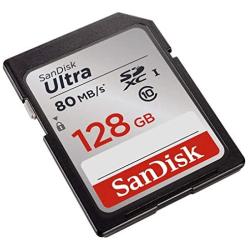 SanDisk Ultra 128GB SDXC UHS-I Memory Card up to 80MB/s (SDSDUNC-128G-GN6IN), Black