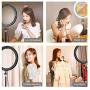 Selfie Ring Light with Tripod Stand with Phone Holder for, Live Stream,Self-Portrait Shooting (Pink,1 X Fill Light +1 X Mobile Phone Clip, 11.8in)
