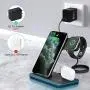 MITERV Wireless Charger, 3 in 1 Qi-Certified Fast Charging Dock Station for iPhone 11/11 Pro Max/XR/XS/X/8/8P Nightstand Mode for Apple Watch Series 5/4/3/2/1 Airpods Pro/2/1 (Black)