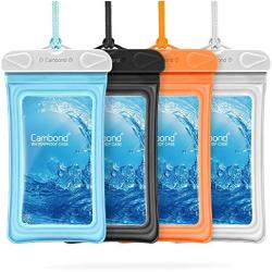 Floatable Waterproof Phone Pouch, Cambond Floating Water Proof Cell Phone Case Both Sides Clear Dry Bag for iPhone XS Max/XR/X/8/7 Plus Galaxy Pixel Up to 6.5", Snorkeling Cruise Ship Kayaking, 4 Pack