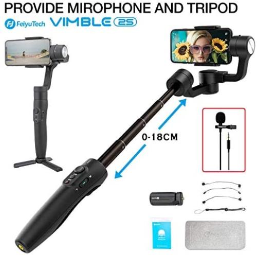 Feiyu Vimble 2S 3-Axis Stabilized Handheld Gimbal for Smartphone Build-in 18CM Extension Rod with mirophonne
