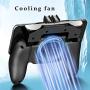 Newseego Mobile Game Controllers, 5-in-1 Upgrade Version Gamepad with Phone Cooling Pad, Sensitive Shoot Aim Trigger Gaming Grip for Knives Out/Rules of Survival for Android & iOS - Black
