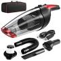 Solpuo Handheld Vacuum, Car Vacuum Cleaner, Powerful Suction Portable Vacuum Cleaner for Home and Car Cleaning, Lightweight Hand Wireless Vacuum Cleaner Powered by USB Quick Charge Tech - Red