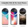 GLOUE Selfie Light Ring Led Circle Clip-on Selfie Fill Light with 36 Led Bubbles USB Rechargeable Portable for iPhone Smart Phones, Pads, Makeup Mirrors-Black 1 Pack