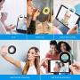 (2020 Upgraded New Version) Selfie Ring Light, 3 Lighting Modes Rechargeable Clip on Fill Light, Adjustable Brightness Phone Camera Circle Light for iPhone X Xr XsMax 11 Pro Android iPad(Black)