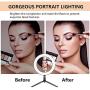 Harmonic 10 Selfie Ring Light with Tripod Stand,Ring Light with Cell Phone Holder,LED Make Up Light with 3 Light Modes and 11 Brightness Level for Camera,Smartphone,YouTube Video,Live Streaming