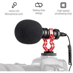 Universal Camera Microphone Video Mic Shotgun Starfavor SXR-10 with Shock Mount, Windscreen, Soft Case, Cable for iPhone Android Smartphones Canon EOS Nikon DSLR Cameras and DV Camcorders