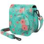 Protective & Portable Case Compatible with fujifilm instax Mini 11/9/ 8/8+ Instant Film Camera with Accessory Pocket and Adjustable Strap - Flower by SAIKA