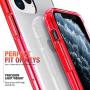 Mkeke Compatible with iPhone 11 Pro Case, Clear Anti-Scratch Shockproof Cases Cover for iPhone 11 Pro 5.8 inch-Red