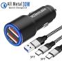 USB Car Charger for LG G8 G8X G7 Thinq,Stylo 4 5 5X,V60 K51 Q70 V40 V50 V35 G6 G5 V30,Stylo4 Stylo5,Google Pixel 3 3A 4 XL,30W Fast Rapid Phone Car Adapter 2 Port:Quick Charge 3.0+2.4A+2X3.3 FTCord