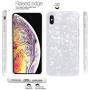 J.west iPhone Xs Case, iPhone X Case, Cute Phone Case Girls Women Glitter Pretty Design Sparkle Translucent Clear Bumper Shockproof TPU Shell Soft Silicone Back Cover Case for iPhone Xs/X 5.8" White