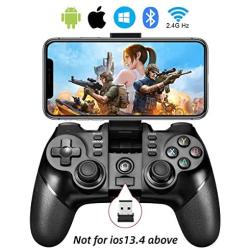 Vbepos Mobile Game Controller 2.4G Wireless Gamepad Bluetooth Gaming Joystick Compatible with iPhone iOS/Android Phone/PC Windows/Smart TV/TV Box/ PS3 - Black