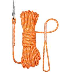 TagME Puppy Dog Obedience Recall Training Agility Lead,Reflective Long Rope Check Cord for Small Dogs, Orange Floating Leash,1/4 inches by 15/30/50 Feet