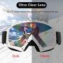 Tsuinz Ski Goggles, Snowboard Goggles 100% UV Protection Windproof Scratch Resistant Ski Goggles for Skiing, Snowboarding, Motorcycling, Winter Outdoor (Men/Women)