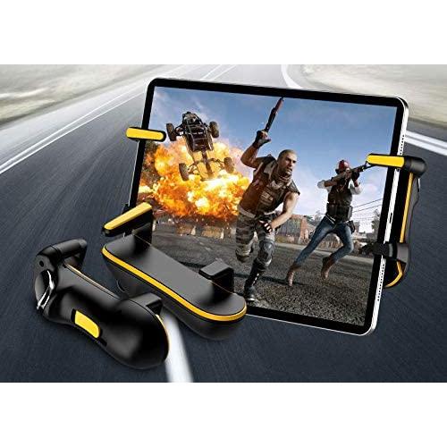 PUBG Ipad Trigger Controller Capacitance L1R1 Fire Aim Button Gamepad Joystick for Ipad Tablet Phone FPS Game Accessories (Yellow)