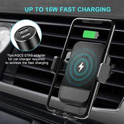 AHK Wireless Car Charger,10W Qi Fast Charging Auto-Clamping Car Mount,Windshield Dash Air Vent Phone Holder Compatible iPhone 11/11 Pro/11 Pro Max/Xs MAX/XS/XR/X/8/8+,Samsung S10/S10+/S9/S9+/S8/S8+