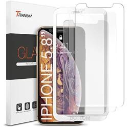 Trianium Screen Protector Designed for Apple iPhone 11 Pro, iPhone XS, iPhone X 2019 2018 2017 Premium HD CLARITY 0.25mm Tempered Glass Screen Protector with Alignment Case Frame (3-Pack)