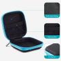Earbud Case, SUNGUY【2Pack, Red+ Blue】 Portable Square Earphone Carrying Cases with 2 Carabiners for AirPods, Hearing Aids, USB Charging Cord, USB Flash Drive.
