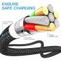 USB C Cable, MARGE PLUS Type C Charging Cable 3 Pack (6Ft) Braided Fast Charging Cord Compatible with Samsung Galaxy A20 A50 A51 A71 A10 A10e S10 S20 Plus Note10, LG Stylo 5 4,and Other USB C Device