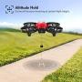 Potensic A30W FPV Drone with Camera, Mini RC Nano Quadcopter with Camera, Auto Hovering, Route Setting, Gravity Induction Mode and 500mAh Detachable Battery (red)