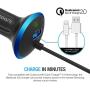 Maxboost USB Car Charger 33W with Quick Charge 2.0 Port + Build-in USB Type C Cable Compatible with iPhone XR XS Max X 8 7 6s 6, iPad, Galaxy S10 S10+ S10e 5G S9 / Plus, Note 9 and More (M-AL-TC-01)