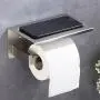 XVL Toilet Tissue Paper Holder with Mobile Phone Storage Shelf Brushed XVL Toilet Tissue Paper Holder with Mobile Phone Storage Shelf Brushed