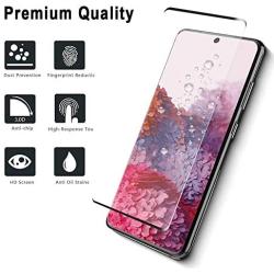 Galaxy S20 Plus Tempered Glass Screen Protector, [9H Hardness] [3D Curved Full Screen] [Support Fingerprint Unlock] Screen Glass HD Protective Film for Samsung Galaxy S20+ 6.7 inch