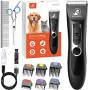 Dog Clippers, Dog Grooming Kit Noiseless Cordless Dog Grooming Clippers Professional Rechargeable Dog Trimmer Electric Hair Clippers for Thick Coats Dogs Cats Pets