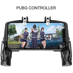 K21 PUGB Helper Four - Finger Linkage Game Handle Peace Elite Fast Shooting Button Controller Mobile Game Controller Game Trigger Joystick Gamepad for 4-6.5" iOS & Android Phone