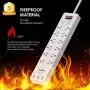3 USB Surge Protector with 12 Outlets Flat Plug Power Strips, 6 Feet Extension Cords with 5V/3.1A 15AMP and 1700 Joules for Protect Electricity and Smart Phone Charging by JF.EGWO, White 3 USB Surge Protector with 12 Outlets Flat Plug Power Strips, 6 Feet Extension Cords with 5V/3.1A 15AMP and 1700 Joules for Protect Electricity and Smart Phone Charging by JF.EGWO, White