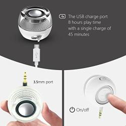 Portable Speaker, Leadsound Crystal 3W 27mm 8Ω Mini Wireless Speaker with 3.5mm Aux Audio Jack Plug in Clear Bass Micro USB Port Audio Dock for Smart Phone, for iPad, Computer (White)