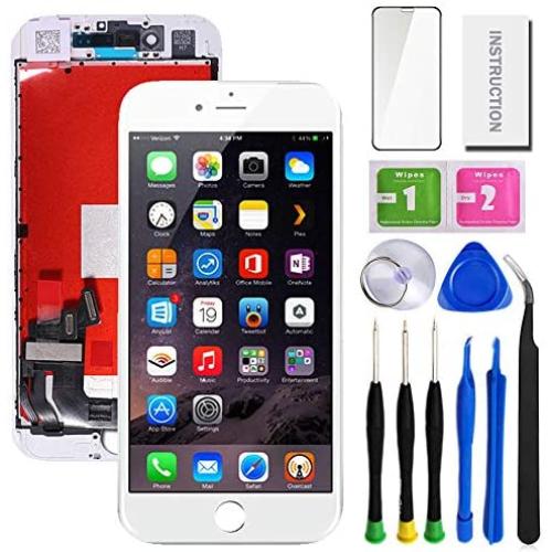 SunlerPro for iPhone 8Plus White Screen Replacement 5.5",LCD Display & Touch Screen Digitizer with 3D Touch Full Assembly Set for iPhone 8plus 5.5 inch with Repair Tool kit