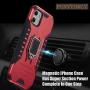 PUNYTONCY Protective iPhone 11 Case, Military Grade Magnetic Case Designed for iPhone 11 2019, Drop Tested Anti-Scratch Shockproof Waterproof Cover with Ring Car Mount Kickstand (Red 6.1 Inch)