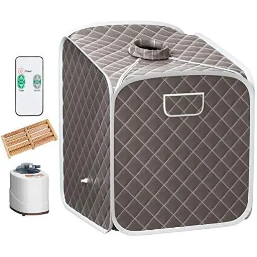 Giantex Portable Steam Sauna Spa 2L Folding Private Sauna Tent W/Chair Foot Massage Roller Absorbent Pad and 9 Adjustable Temperature Levels Spa Tent for Weight Loss Stress Fatigue (Gray) Giantex Portable Steam Sauna Spa 2L Folding Private Sauna Tent W/Chair Foot Massage Roller Absorbent Pad and 9 Adjustable Temperature Levels Spa Tent for Weight Loss Stress Fatigue (Gray)