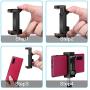 Cell Phone Tripod Mount Holder Head Clamp for iPhone/Andriod Phone with 1/4 Screw, Lusweimi 360 Universal Adjustable Smartphone Adapter Clip for Selfie Stick and Tripod Stand