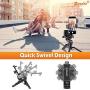 Zeadio Ergonomic Handheld Grip Stabilizer Tripod Selfie Stick Handle Steadycam Kits, Fits for All GoPro and iPhone Samsung and Phones, 2 Angles Shooting Simultaneously