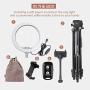 10" Selfie Ring Light with 50" Extendable Tripod Stand & Flexible Phone Holder for Live Stream/Makeup, UBeesize Mini Desktop Led Camera Ringlight for YouTube Video, Compatible with iPhone/Android