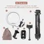 10" Selfie Ring Light with 50" Extendable Tripod Stand & Flexible Phone Holder for Live Stream/Makeup, UBeesize Mini Desktop Led Camera Ringlight for YouTube Video, Compatible with iPhone/Android