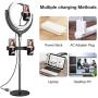 12 Selfie Ring Light with 15.8Stand - Ring Light 3 Modes 10 Brightness, Remote Selfie Light with 3 Phone Holder for YouTube, Tiktok, Live Stream, Makeup, Vlogging -Touch Switch