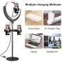 12 Selfie Ring Light with 15.8Stand - Ring Light 3 Modes 10 Brightness, Remote Selfie Light with 3 Phone Holder for YouTube, Tiktok, Live Stream, Makeup, Vlogging -Touch Switch
